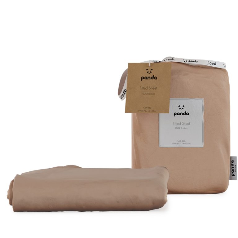 Panda London 100 Bamboo Bedding Fitted Sheets Vintage Pink Cot Bed