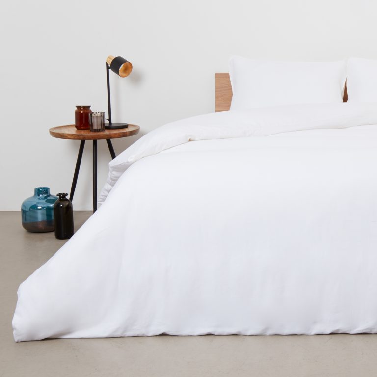Panda London Bamboo Linen Bedding In Coconut White