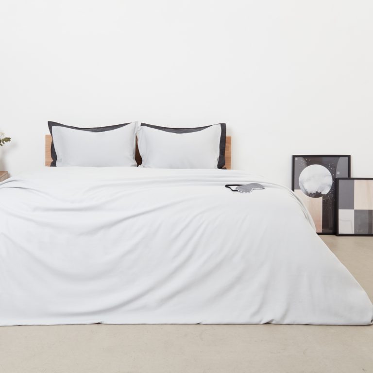 Panda London Bamboo Linen Bedding In Coconut White