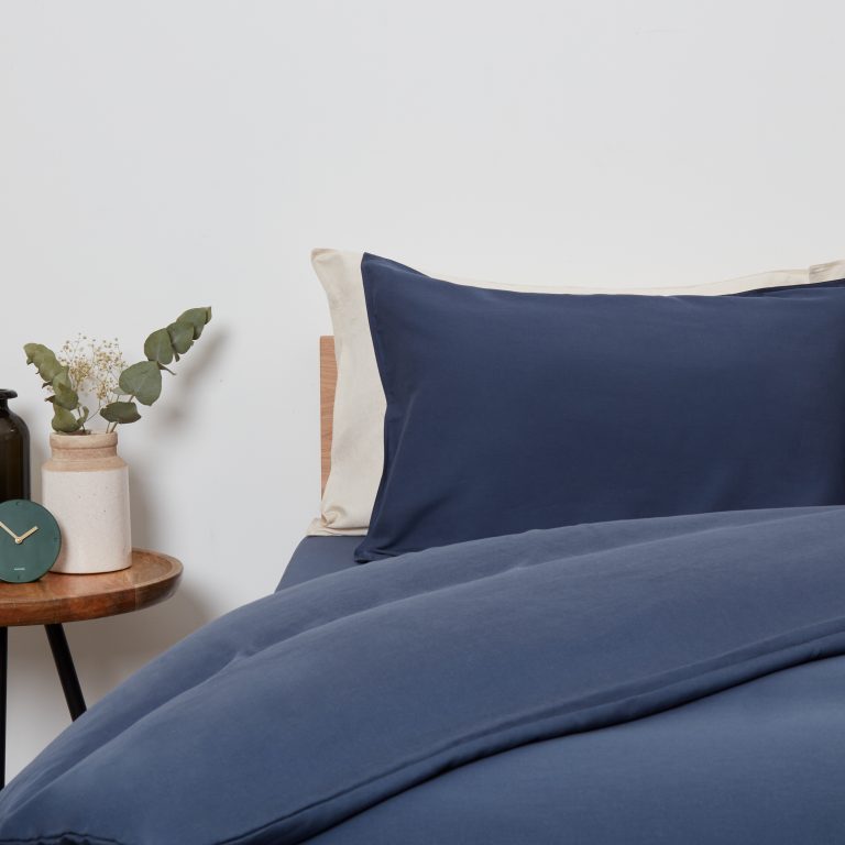 Panda London Bamboo Linen Bedding In Midnight Navy