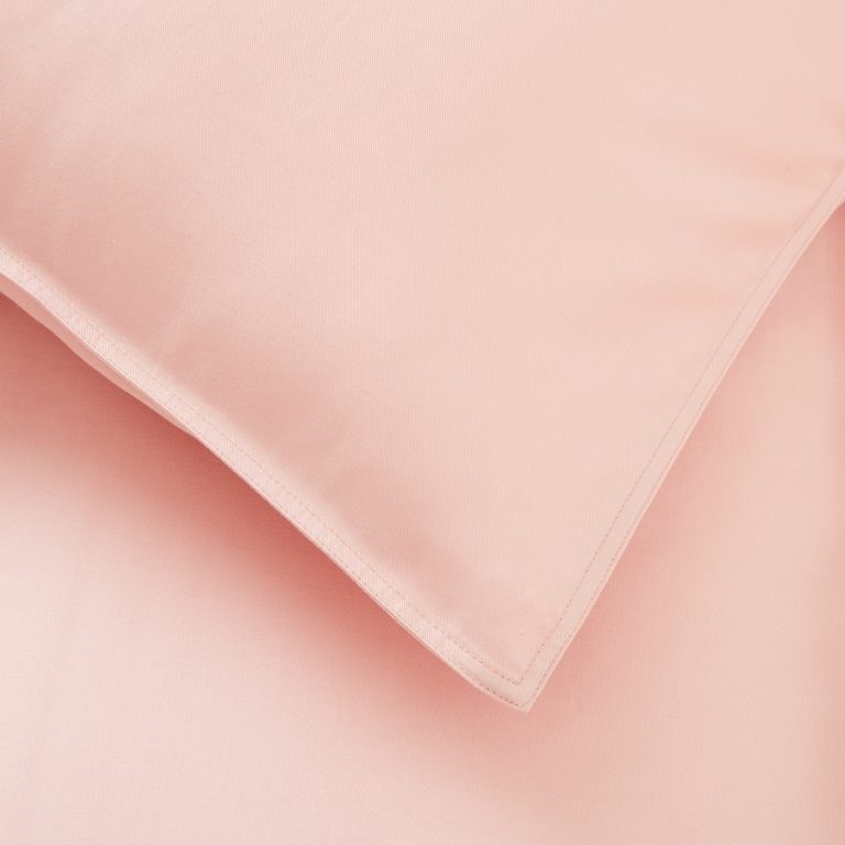 Panda London Bamboo Linen Bedding Close Up In Himalayan Pink