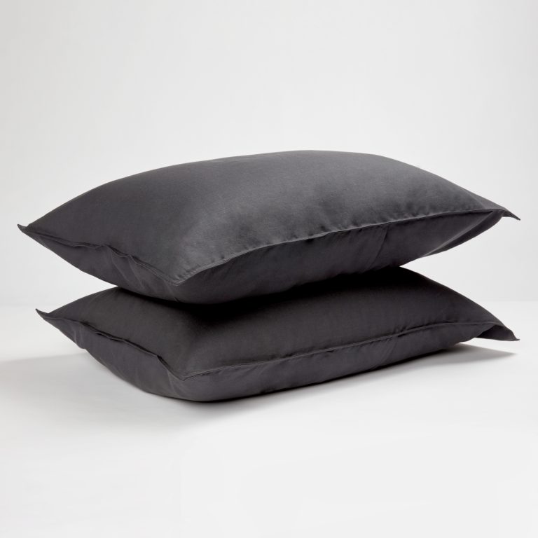 Panda London Bamboo Linen Pillowcases In Slate Grey