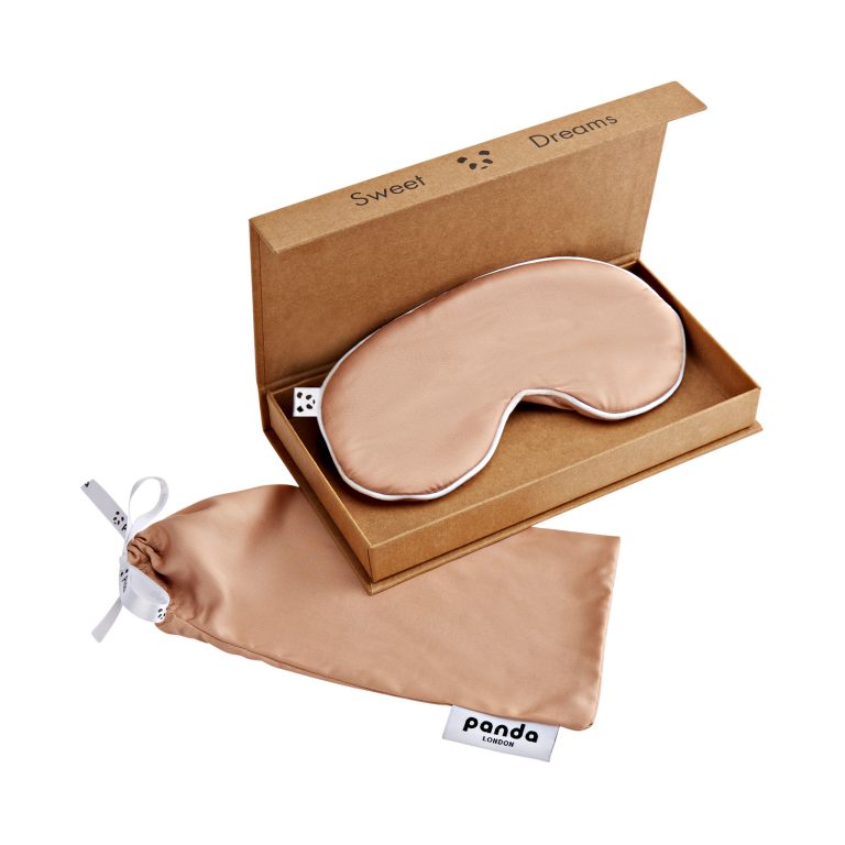 Panda London 100 Bamboo Eye Mask in Vintage Pink With Kraft Paper Packaging