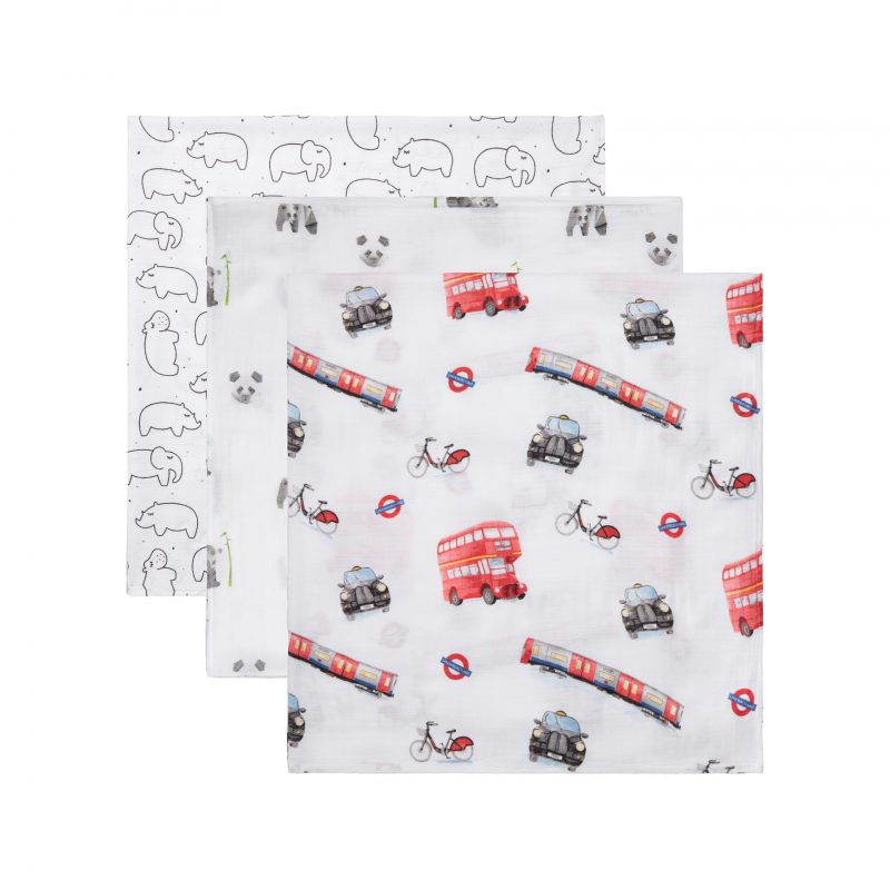 Panda Bamboo Baby Muslins