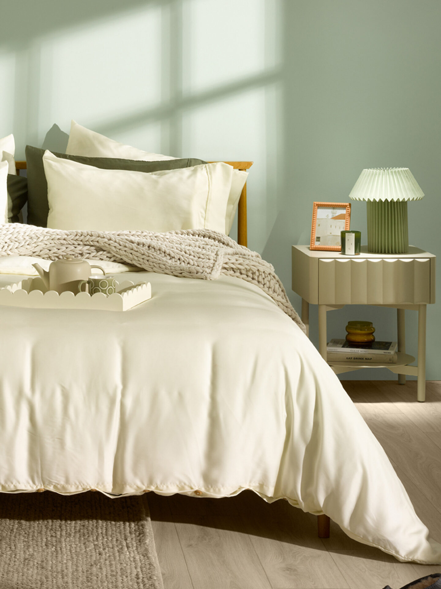 Bamboo Lyocell Bedding Set Cream color