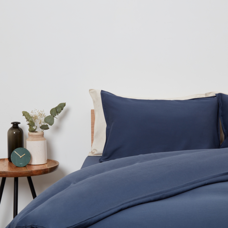 Bamboo and French Linen Navy