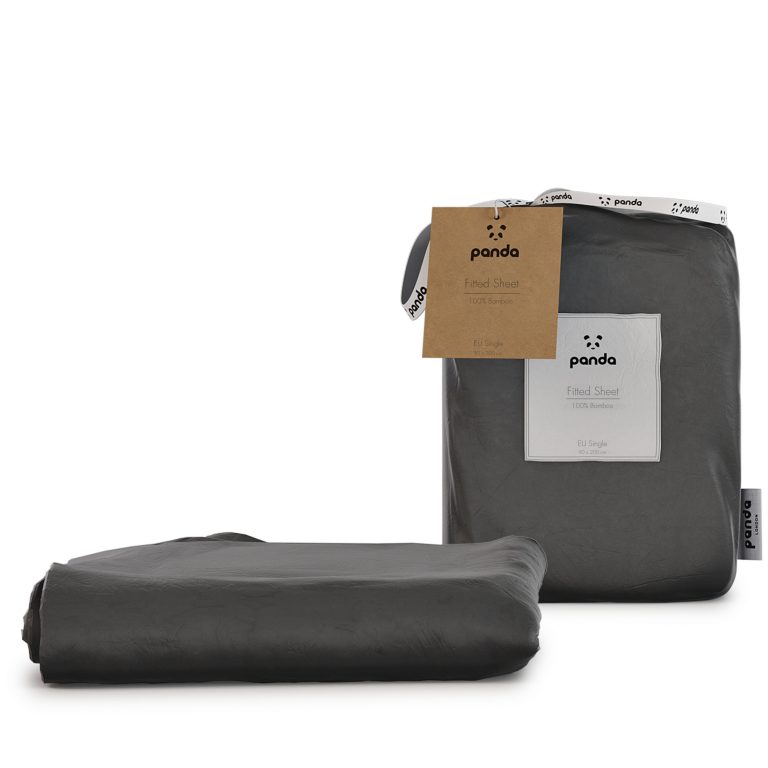 Panda London 100 Bamboo Bedding Fitted Sheet EU Single Urban Grey