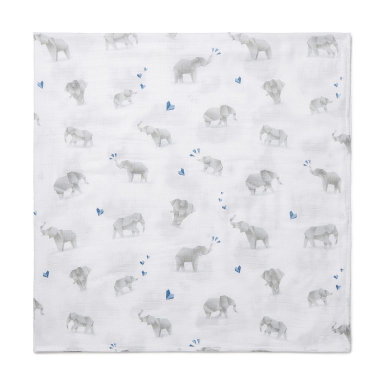 Baby Muslin Swaddles Origami Elephant