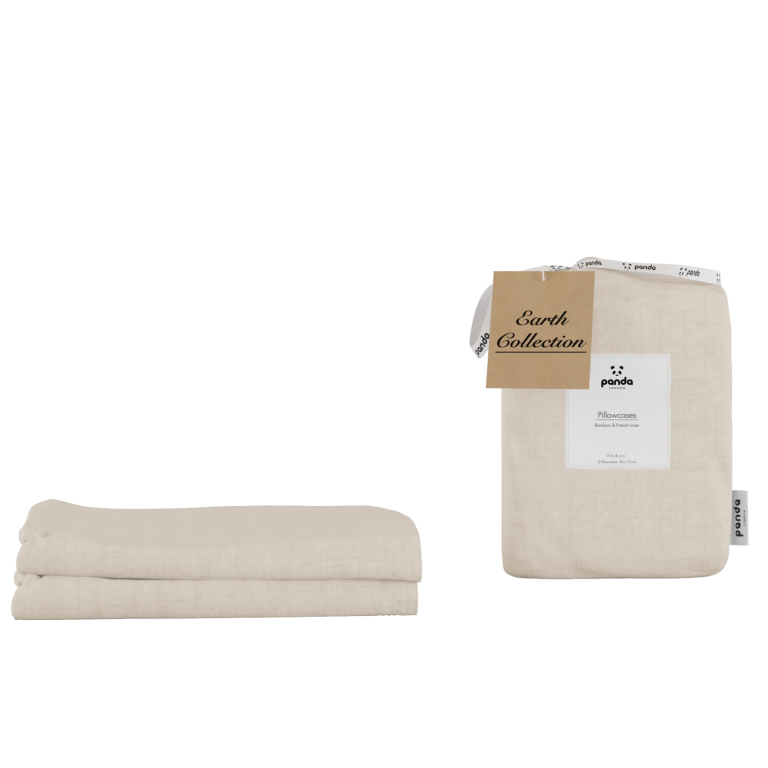 Panda London 100 Bamboo French Linen Pillowcases in Natural